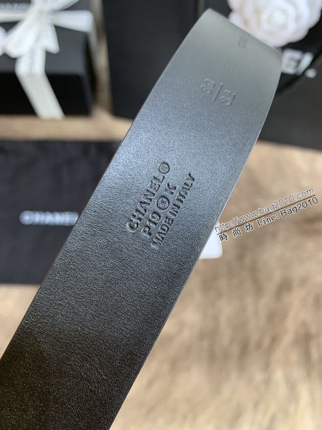 Chanel女士皮帶 香奈兒小香鑽圈雙面用小牛皮腰帶  jjp1167